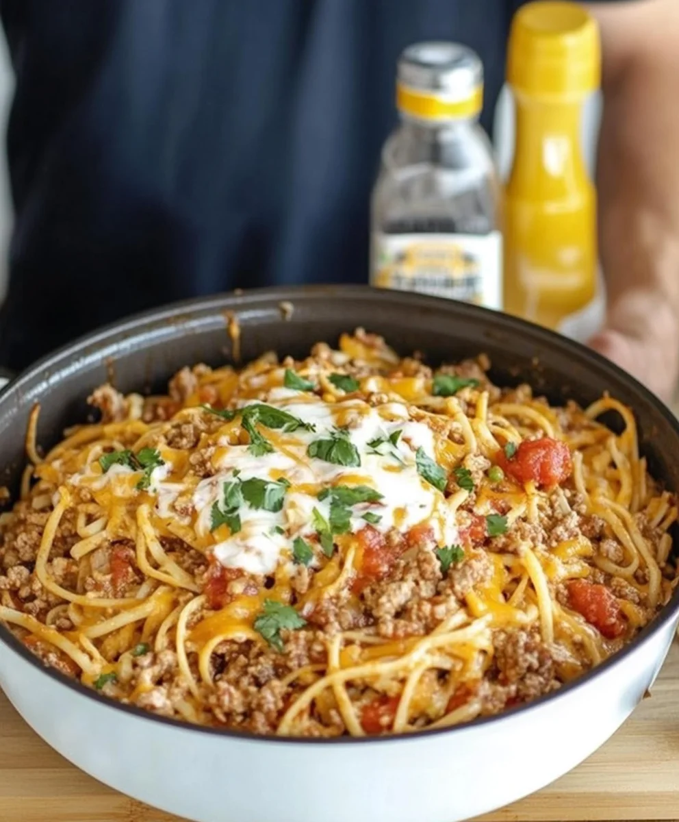 ONE POT TACO SPAGHETTI
