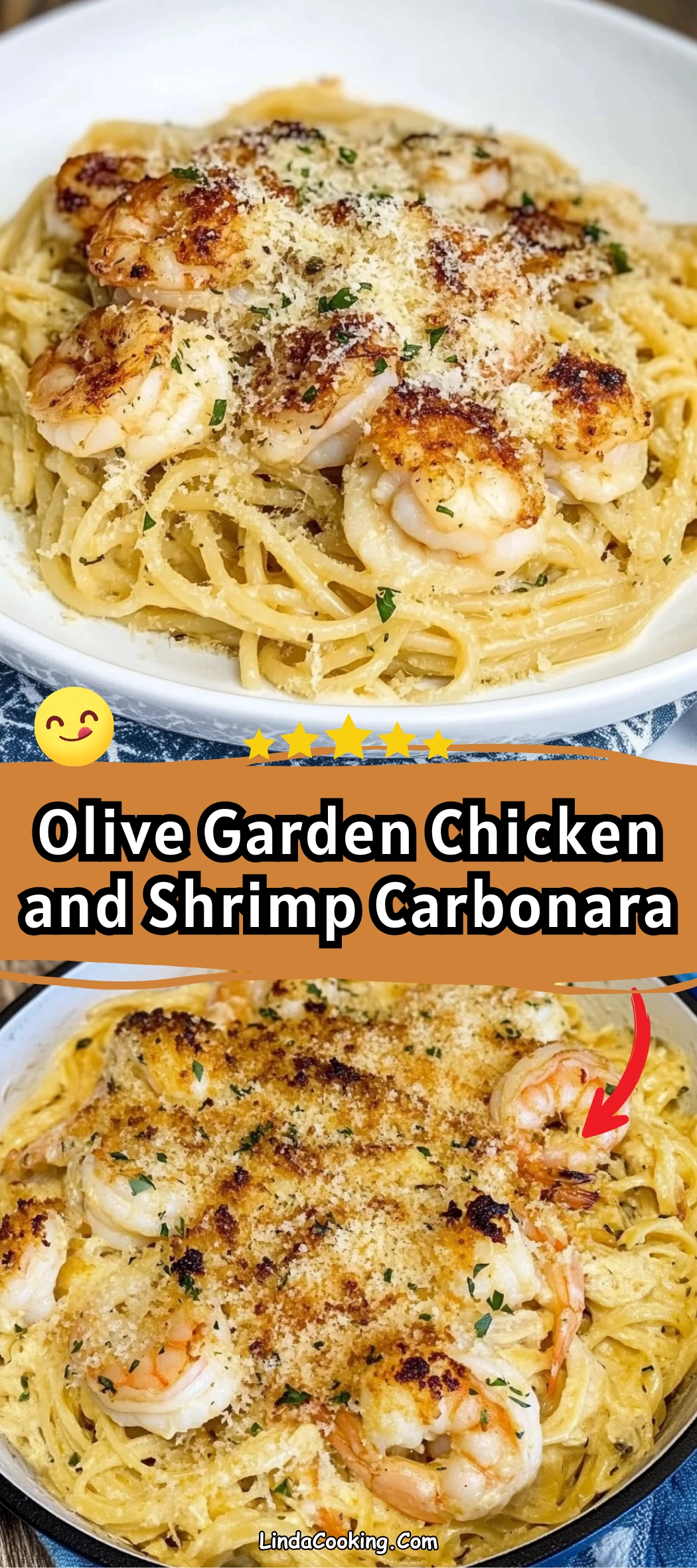 Olive Garden Chicken and Shrimp Carbonara