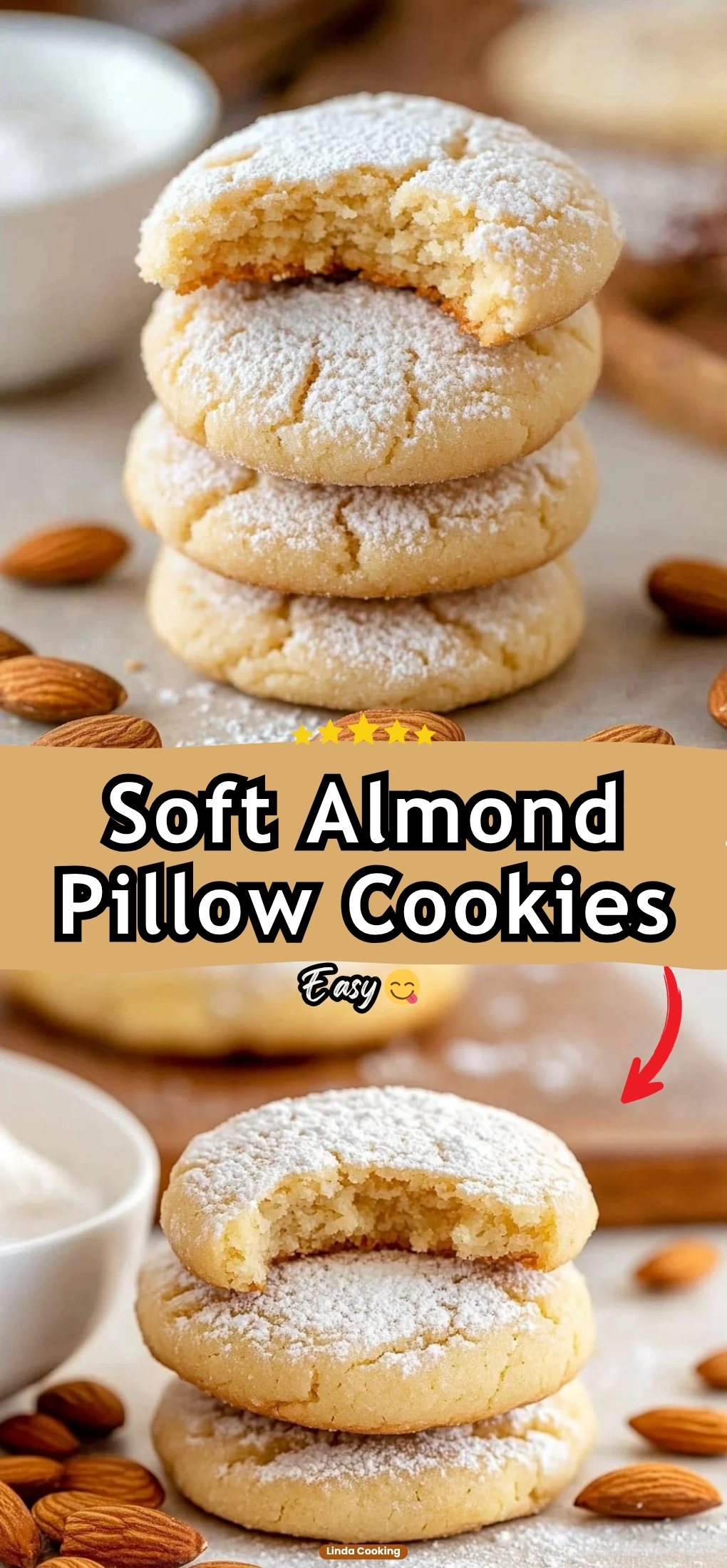 Soft Almond Pillow Cookies
