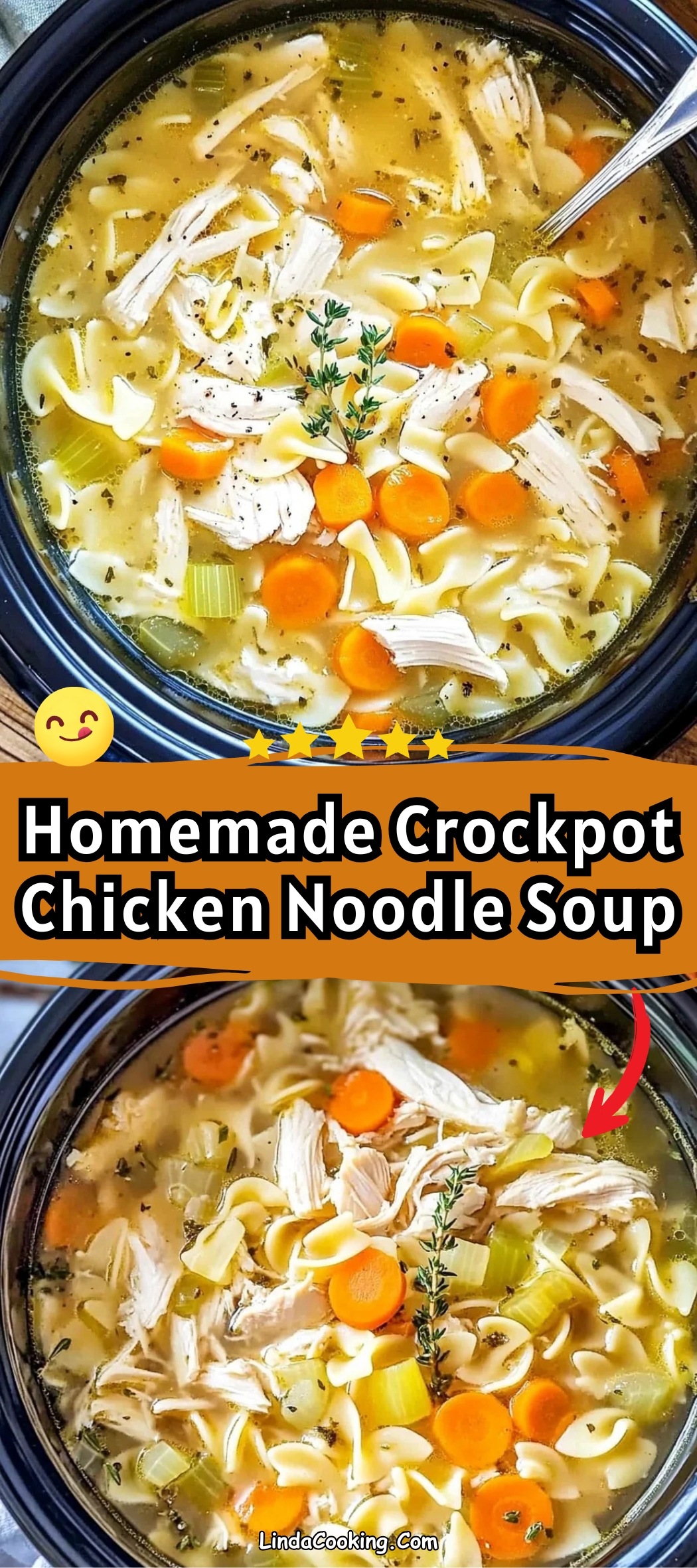 Homemade Crockpot Chicken Noodle Soup