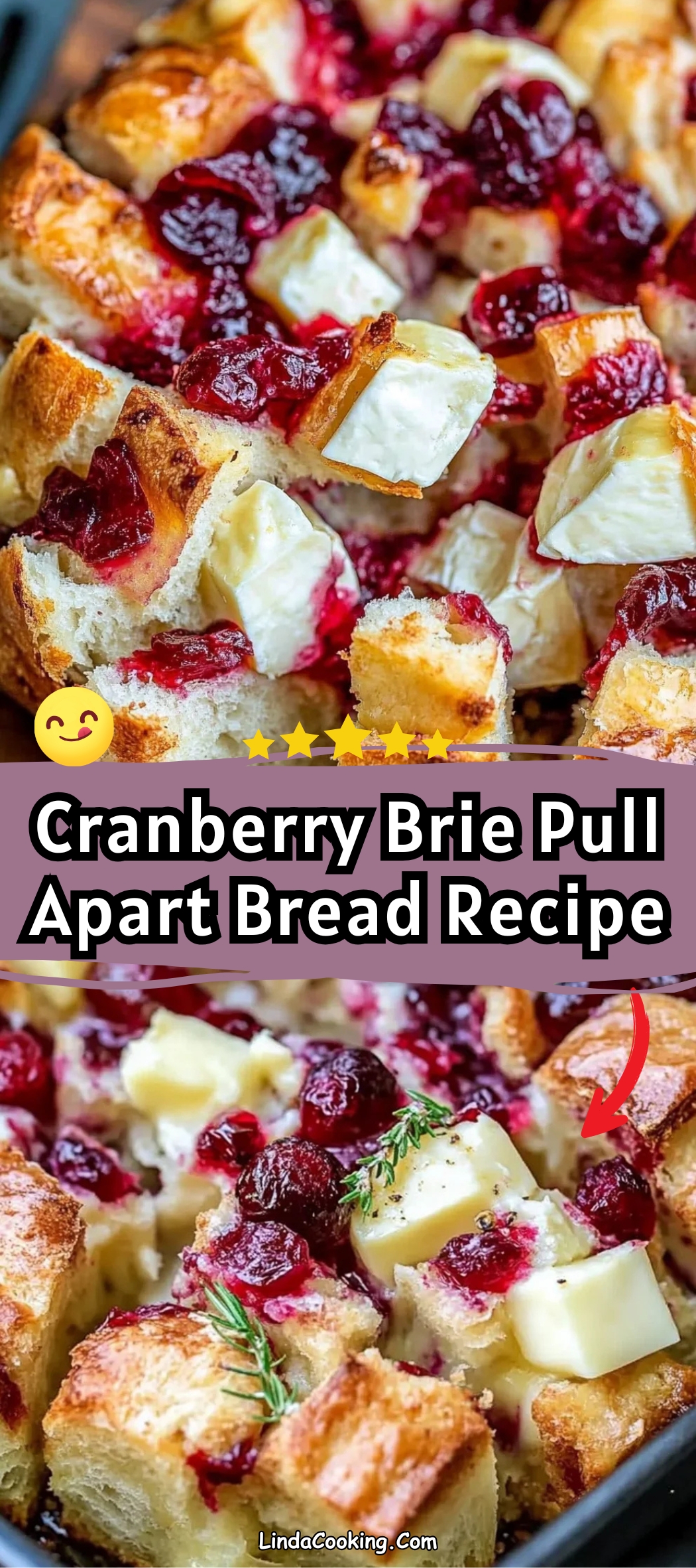 Cranberry Brie Pull Apart Bread Recipe