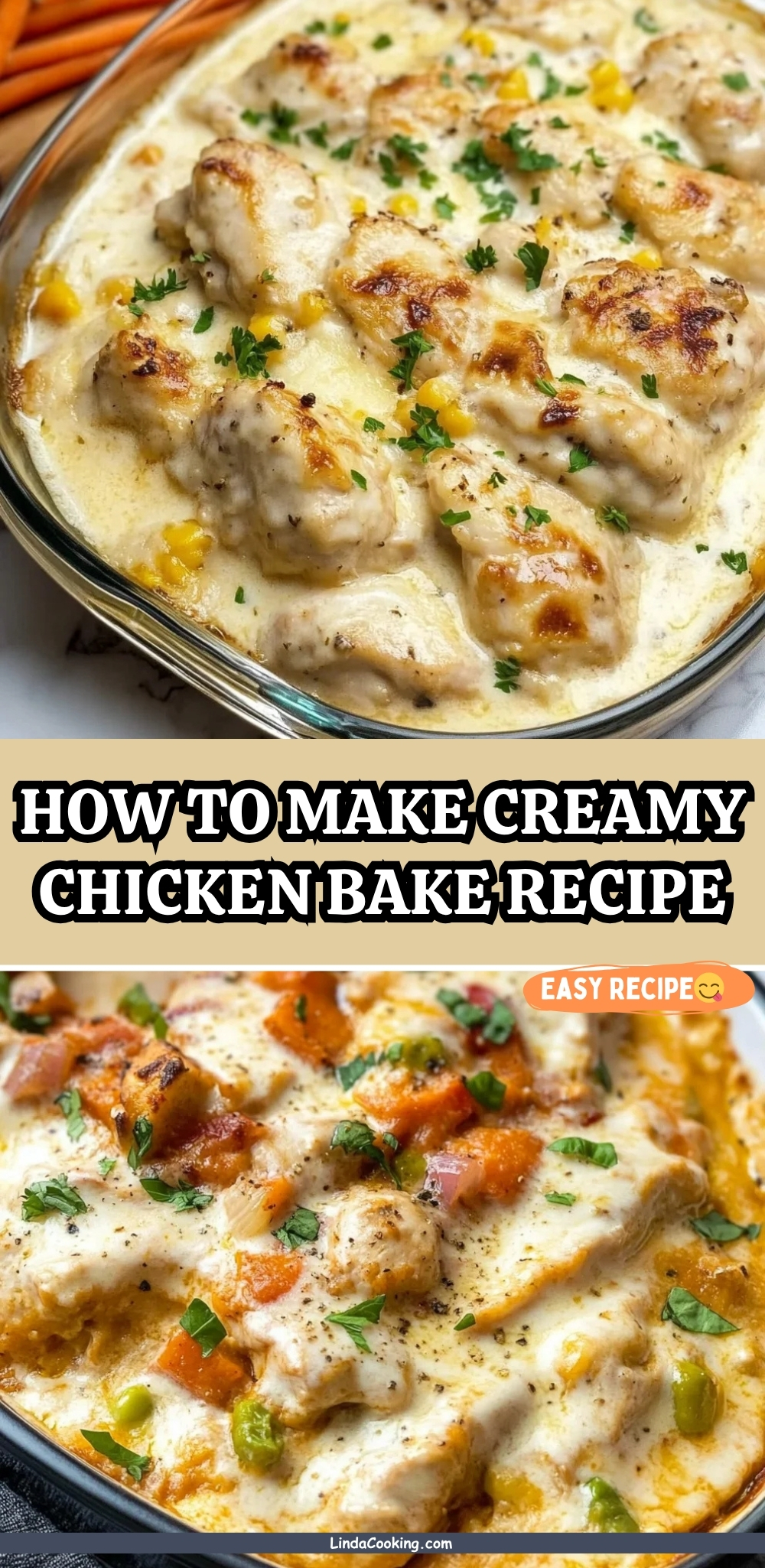 HOW TO MAKE CREAMY CHICKEN BAKE RECIPE