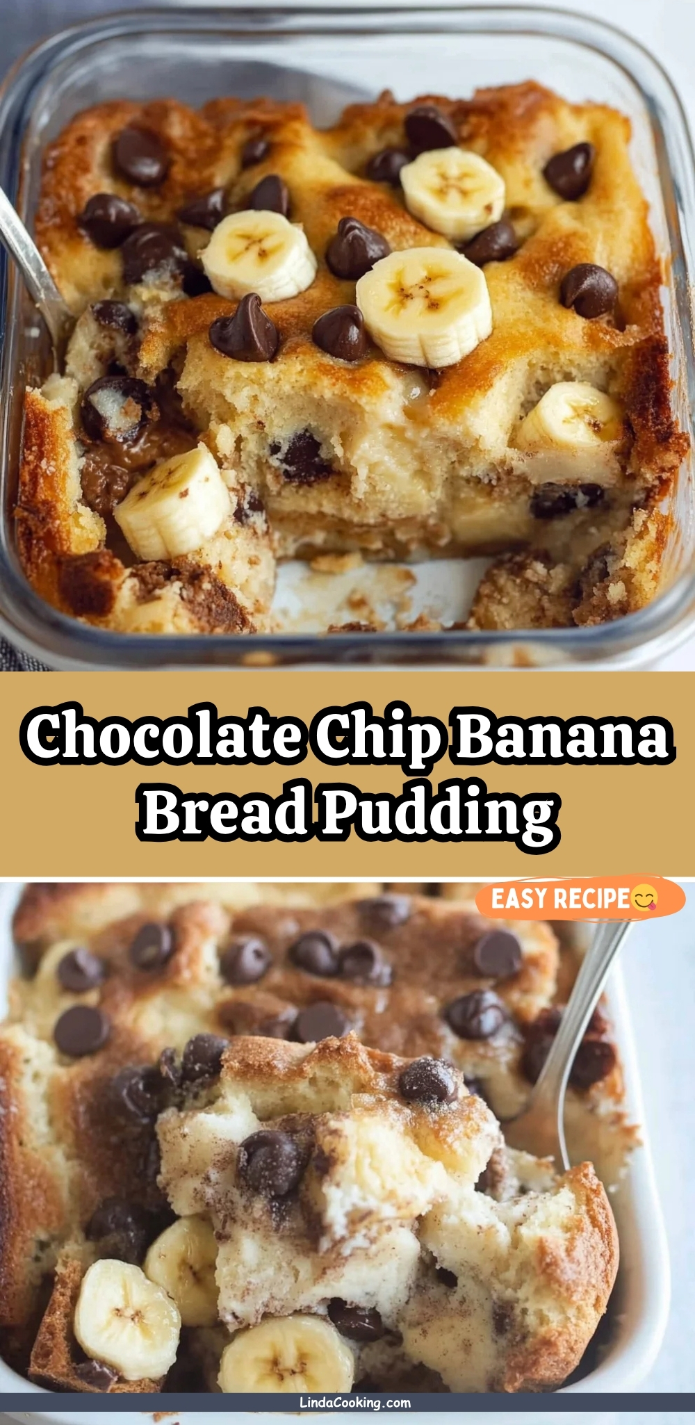 Chocolate Chip Banana Bread Pudding