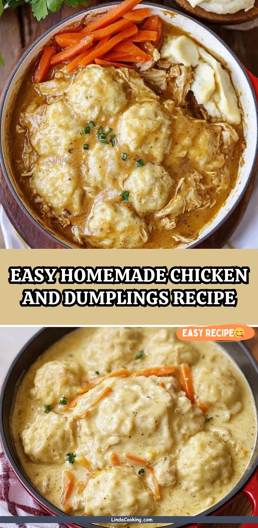 EASY HOMEMADE CHICKEN AND DUMPLINGS RECIPE