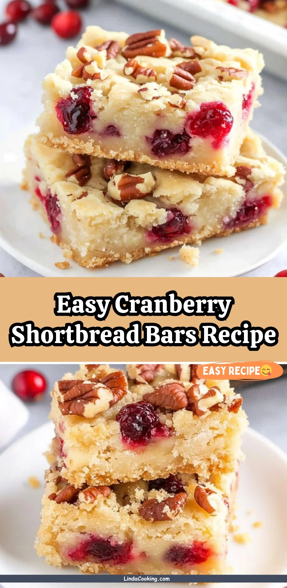 Easy Cranberry Shortbread Bars Recipe