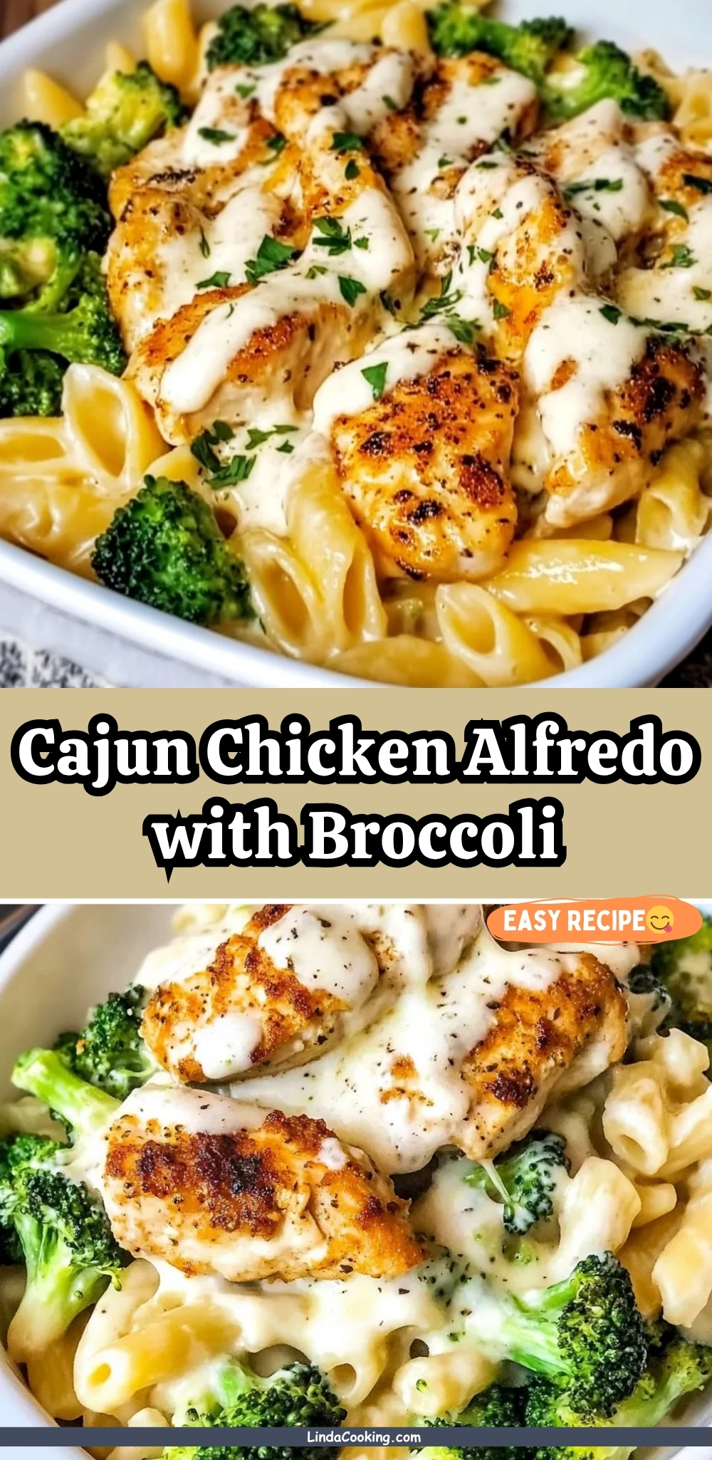 Cajun Chicken Alfredo with Broccoli