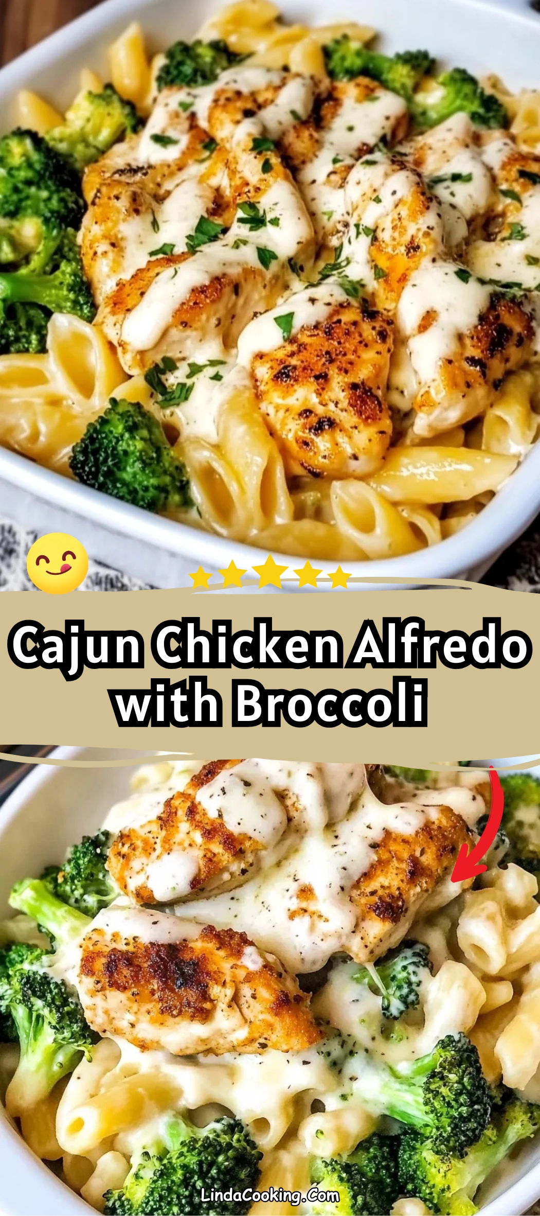 Cajun Chicken Alfredo with Broccoli