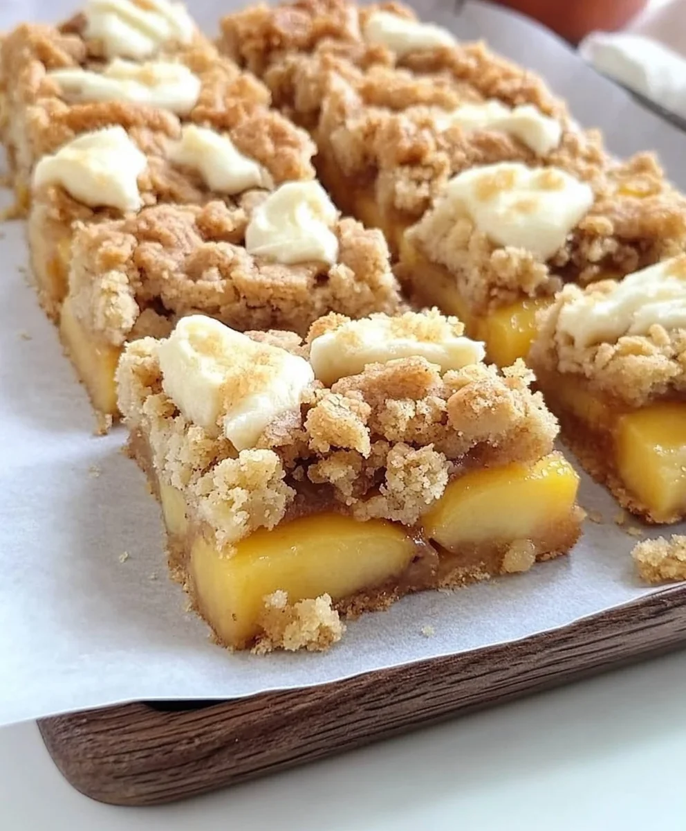 Best Peach Cobbler Crumble Bars