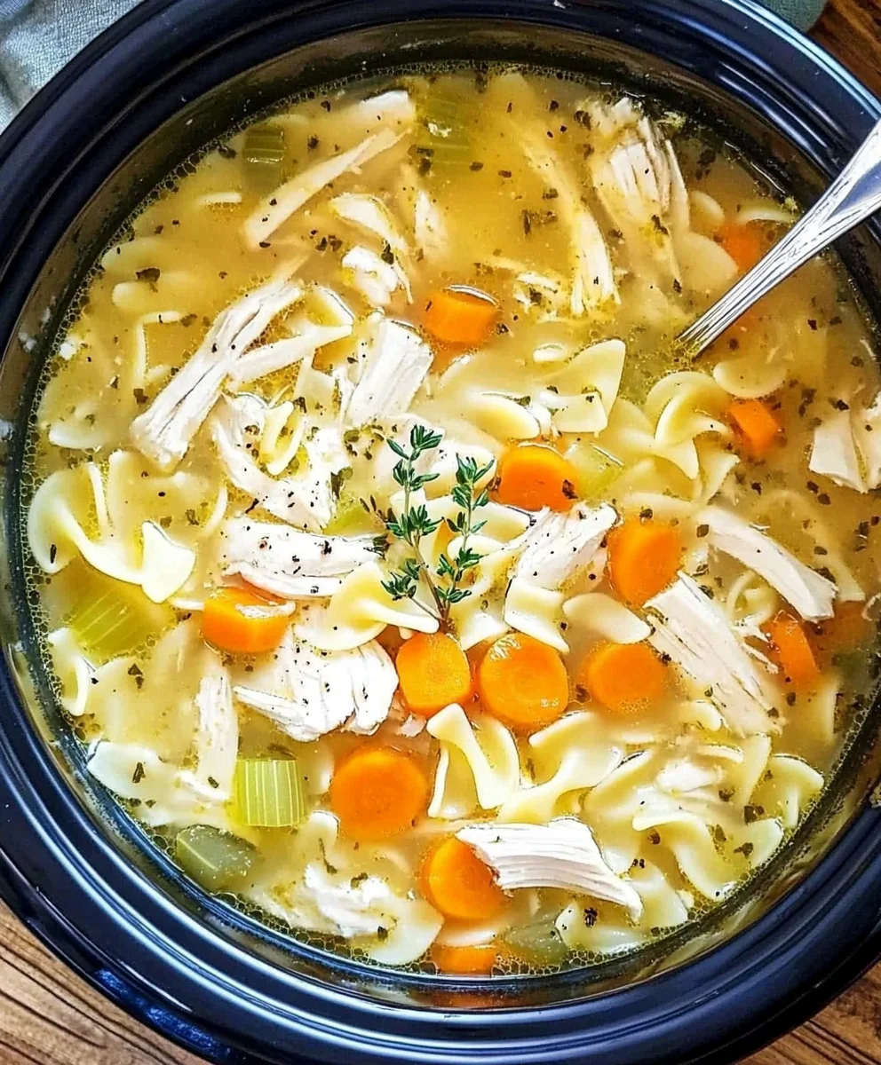 Homemade Crockpot Chicken Noodle Soup