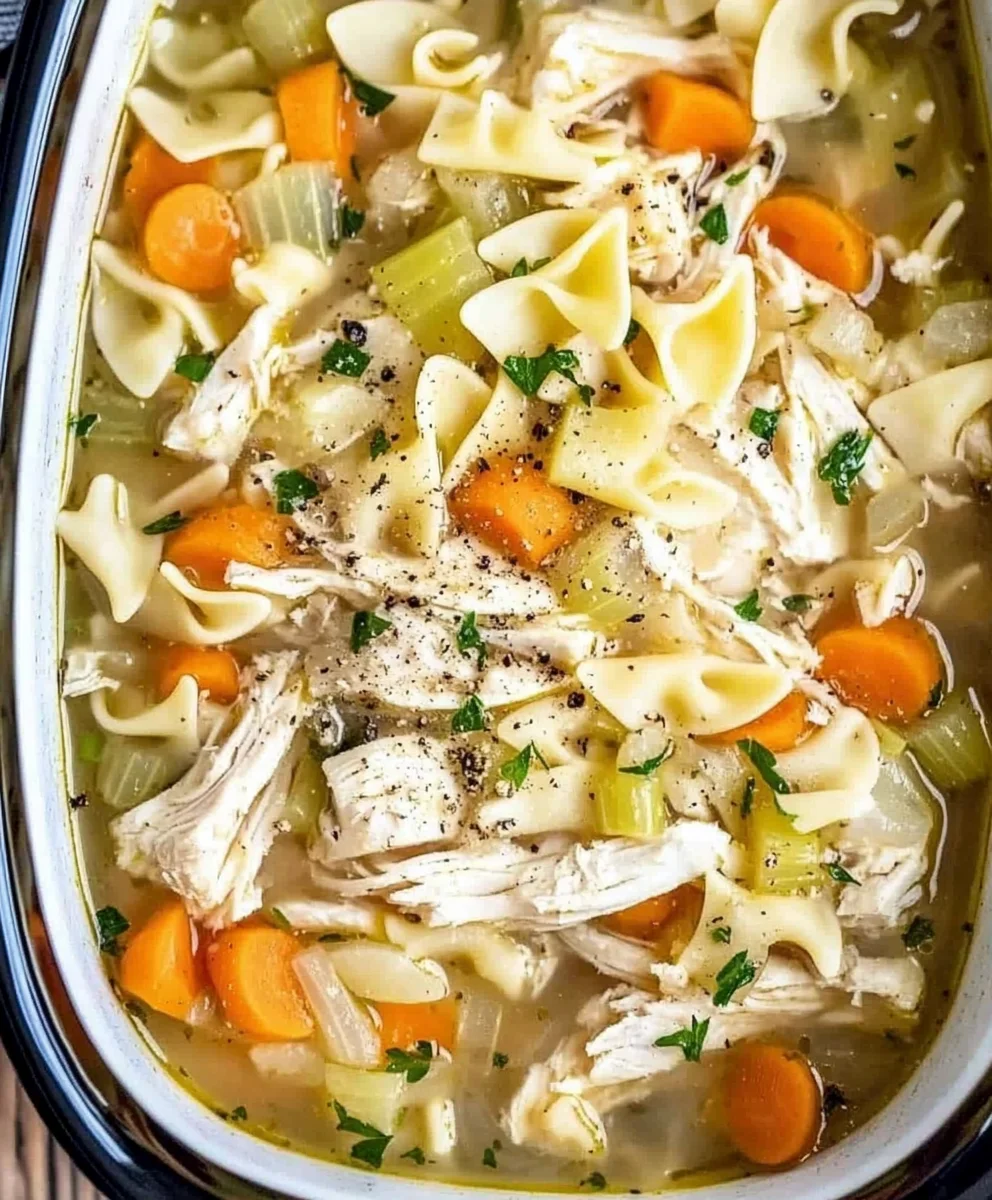 Homemade Crockpot Chicken Noodle Soup