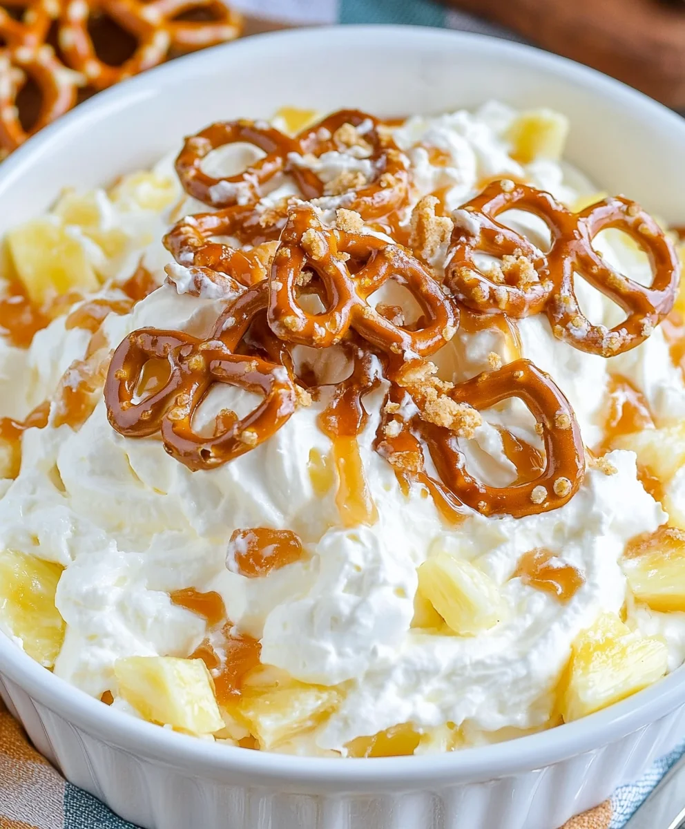Easy Pineapple Pretzel Fluff Salad