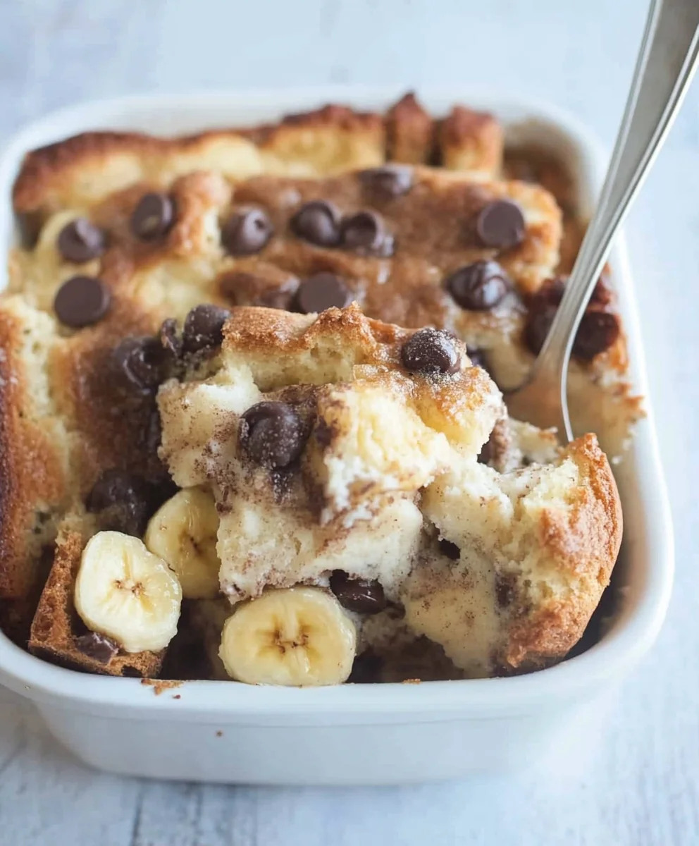 Chocolate Chip Banana Bread Pudding