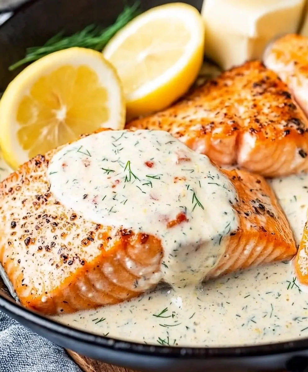 SALMON WITH LEMON CREAM SAUCE