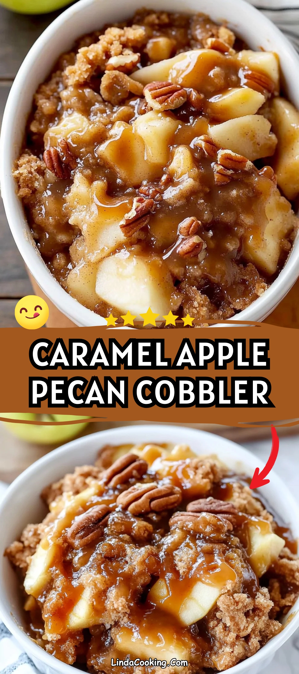 CARAMEL APPLE PECAN COBBLER