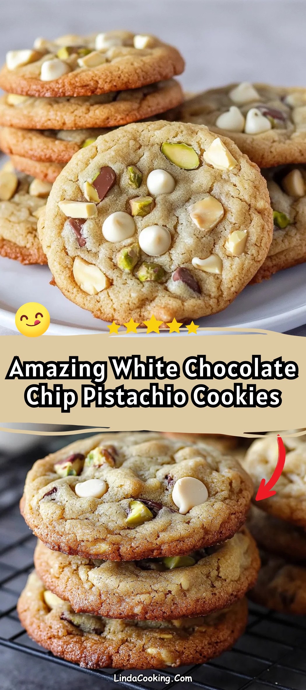 Amazing White Chocolate Chip Pistachio Cookies