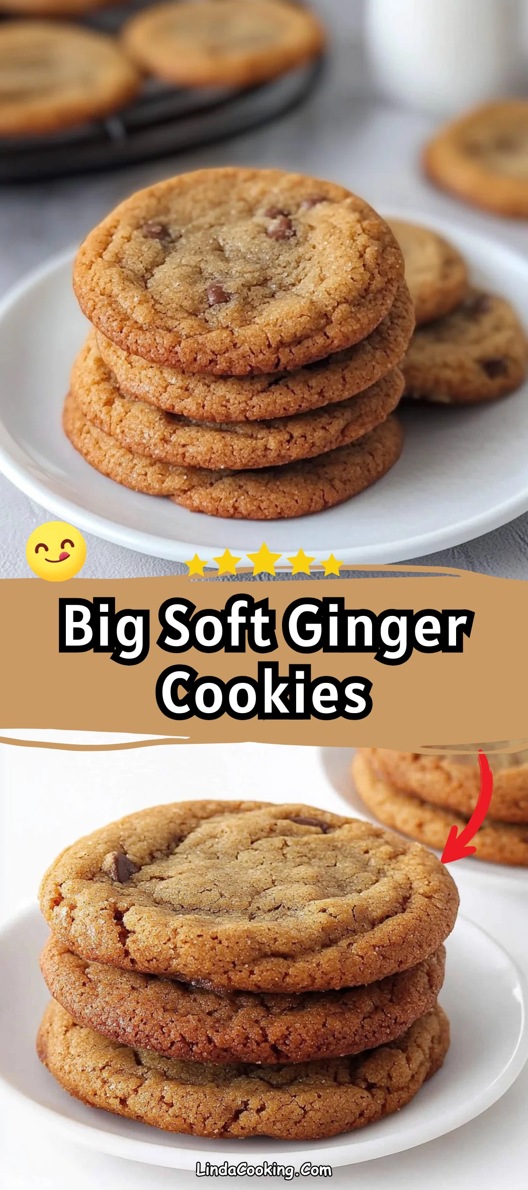 Big Soft Ginger Cookies