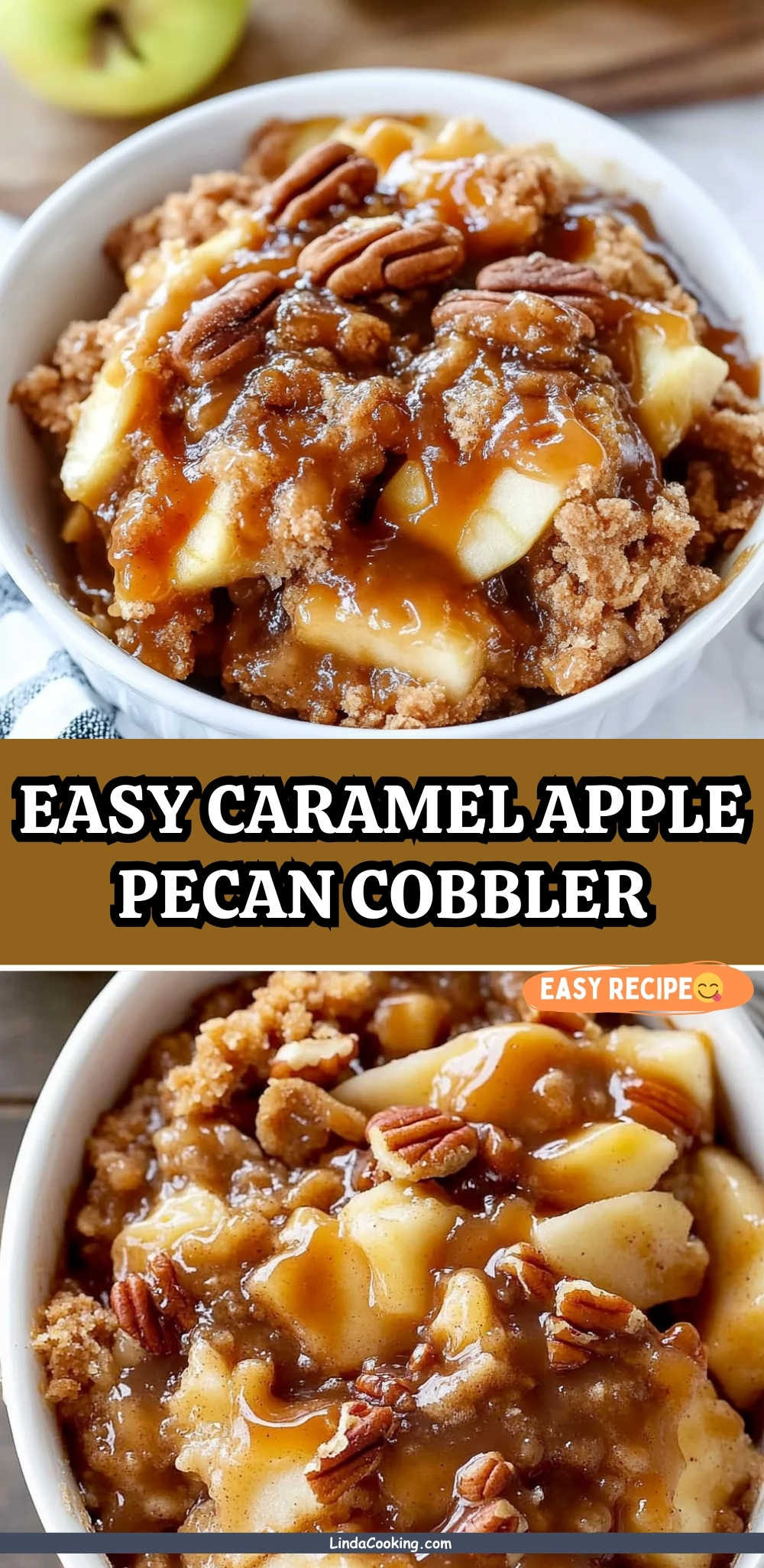 CARAMEL APPLE PECAN COBBLER