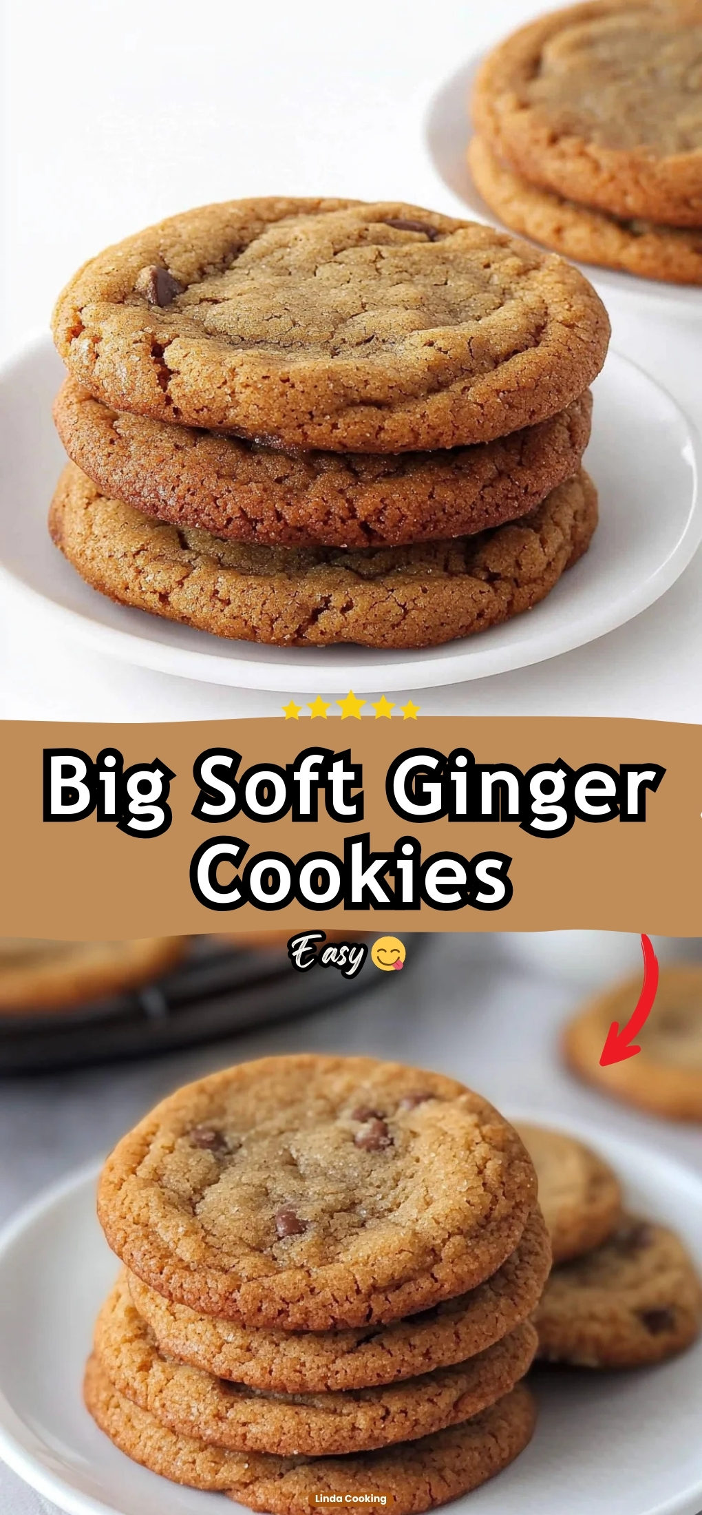 Big Soft Ginger Cookies