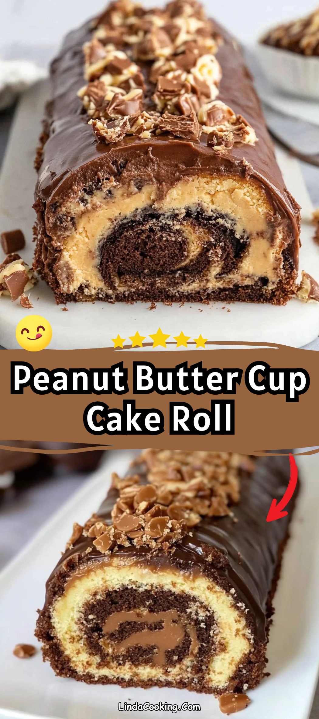 Peanut Butter Cup Cake Roll