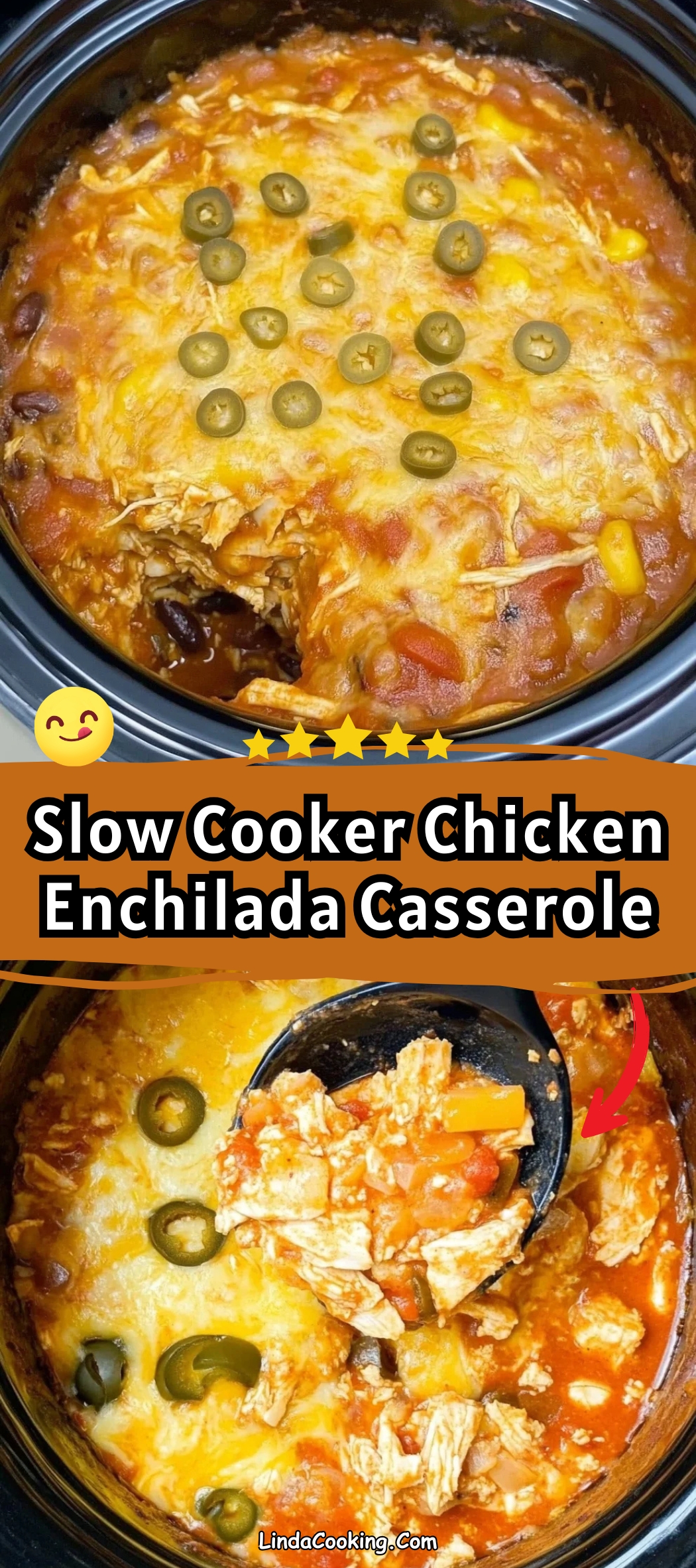 Slow Cooker Chicken Enchilada Casserole