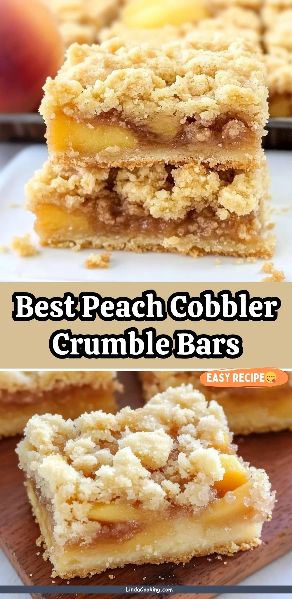 Best Peach Cobbler Crumble Bars
