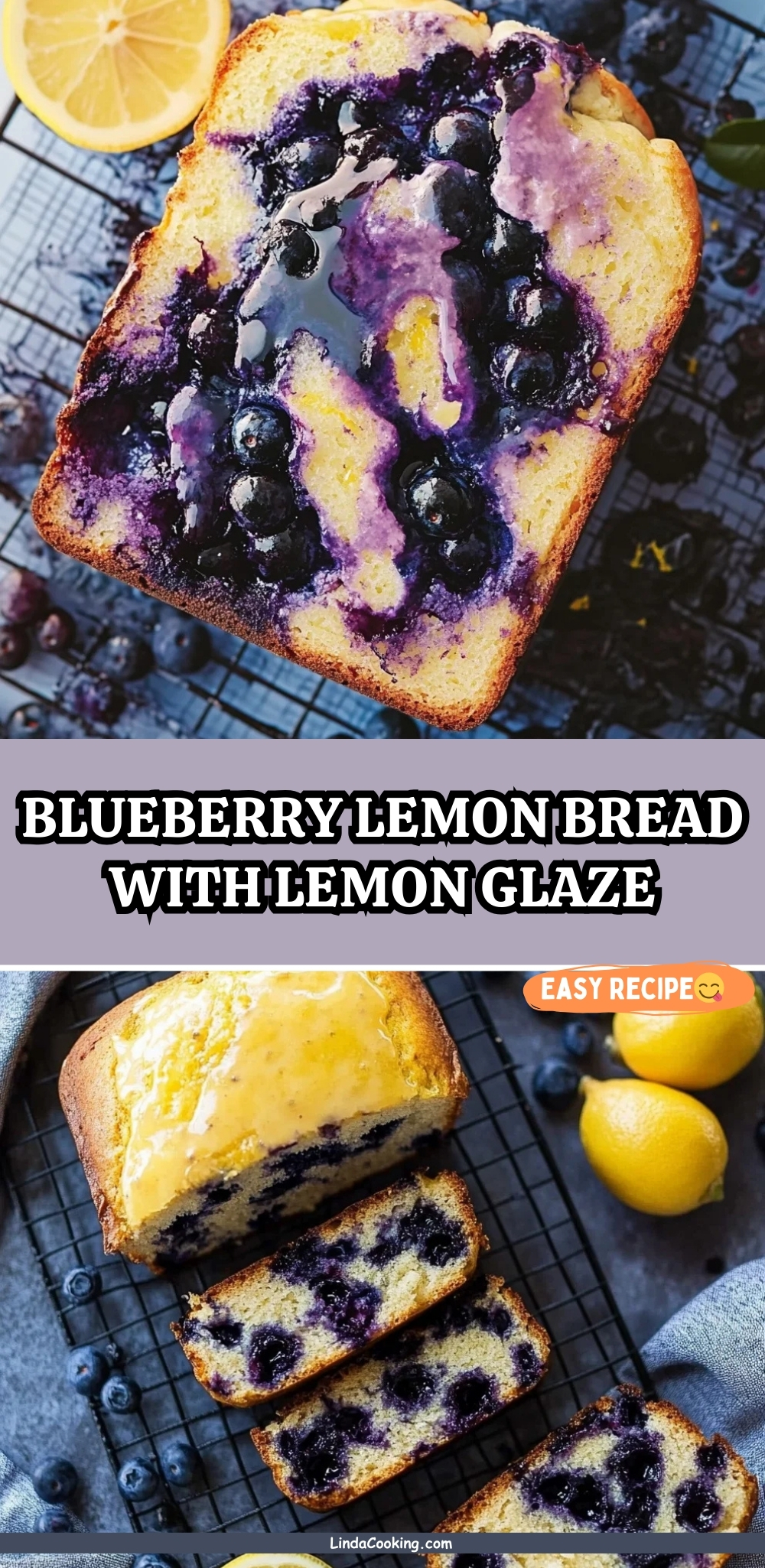 BLUEBERRY LEMON BREAD WITH LEMON GLAZE