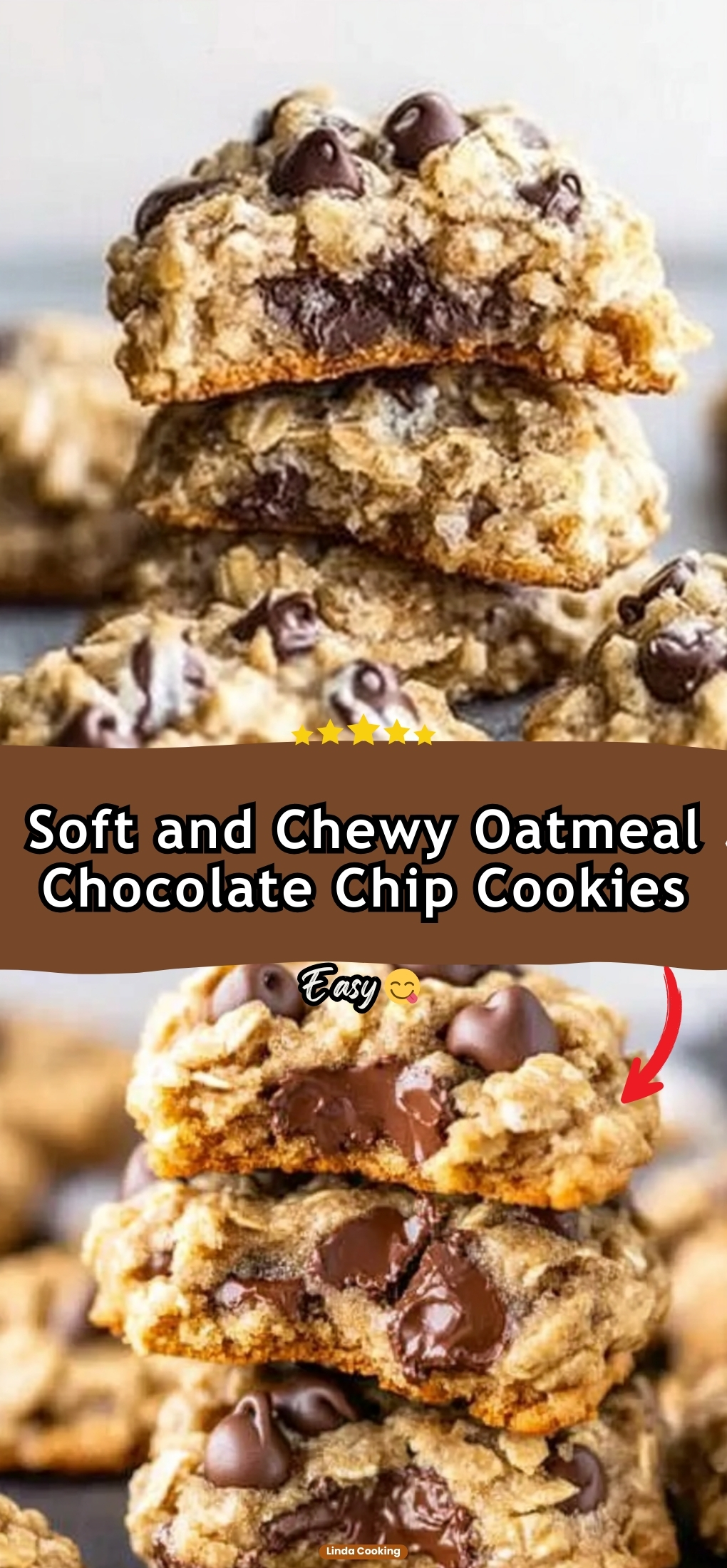 Soft and Chewy Oatmeal Chocolate Chip Cookies