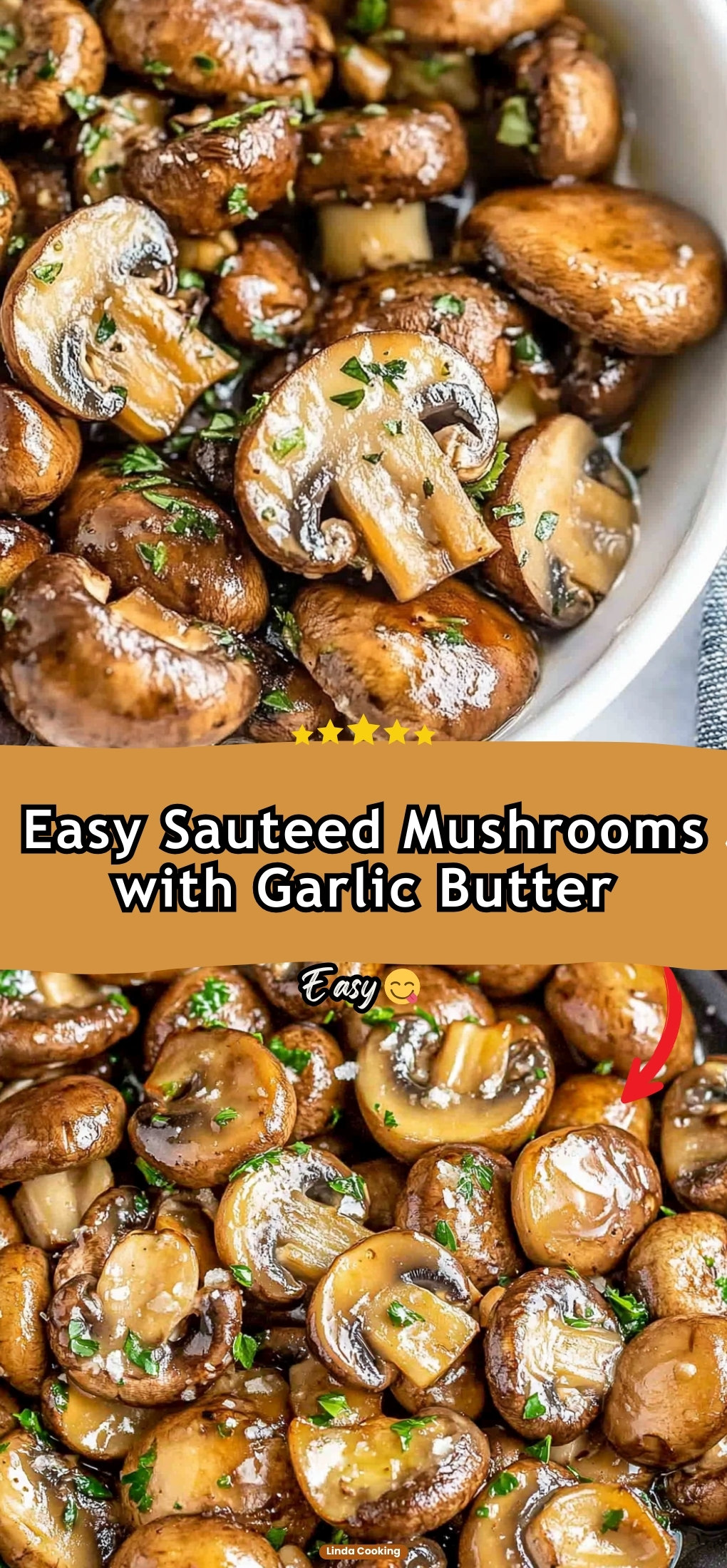 Easy Sauteed Mushrooms with Garlic Butter