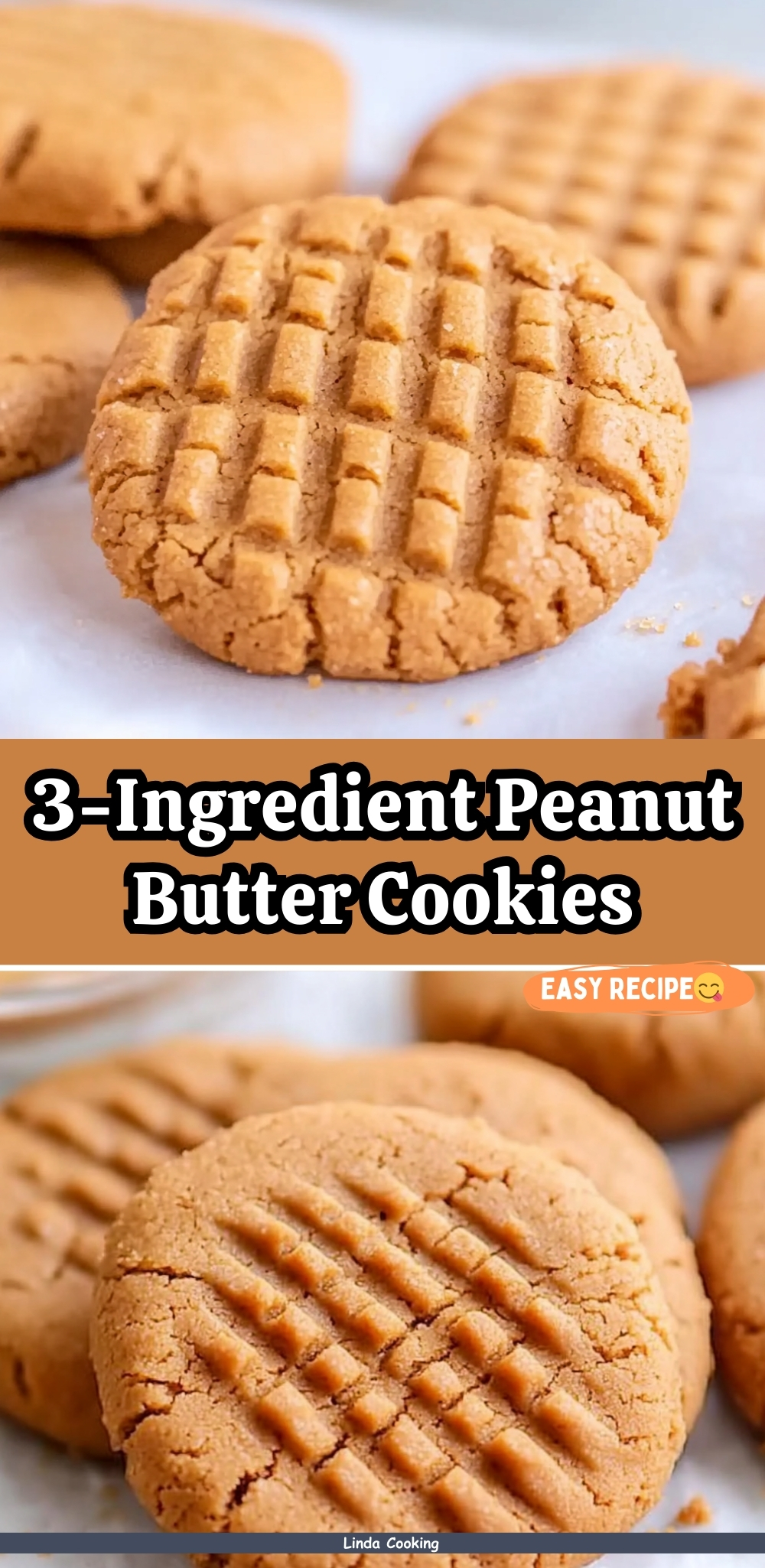 3-Ingredient Peanut Butter Cookies