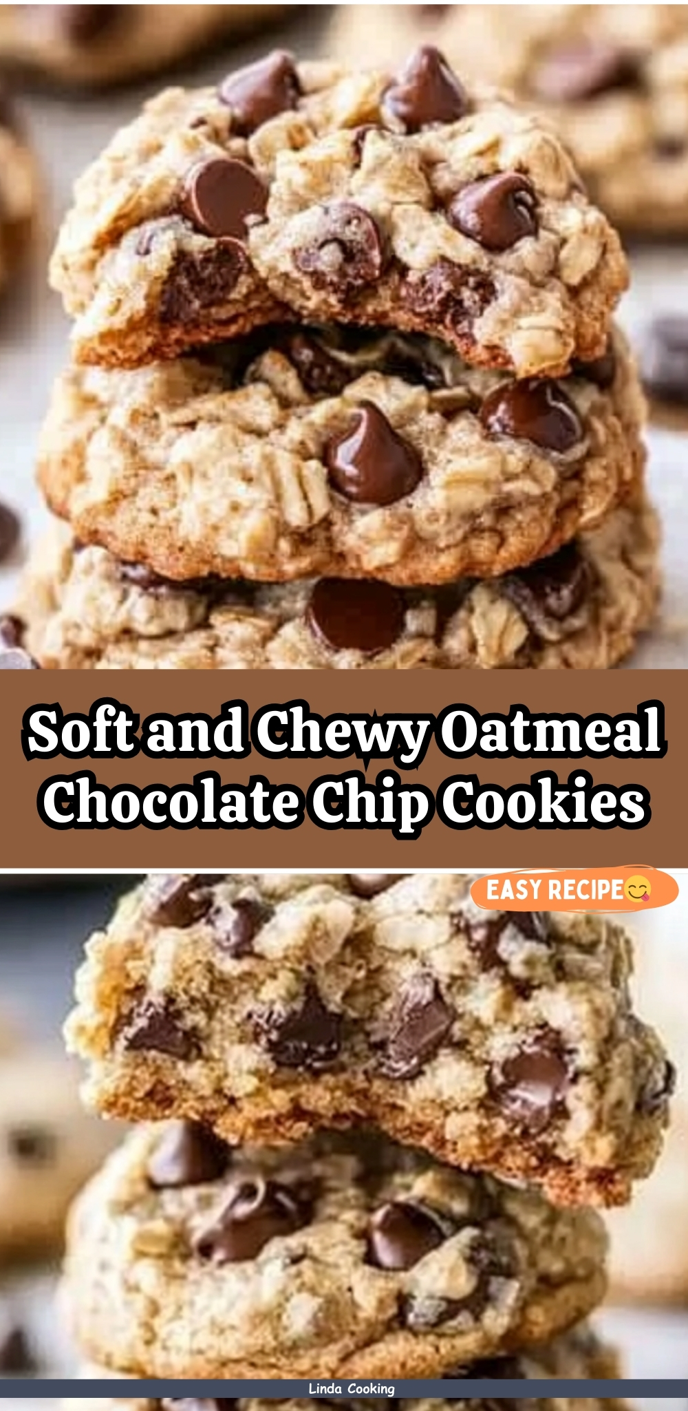 Soft and Chewy Oatmeal Chocolate Chip Cookies