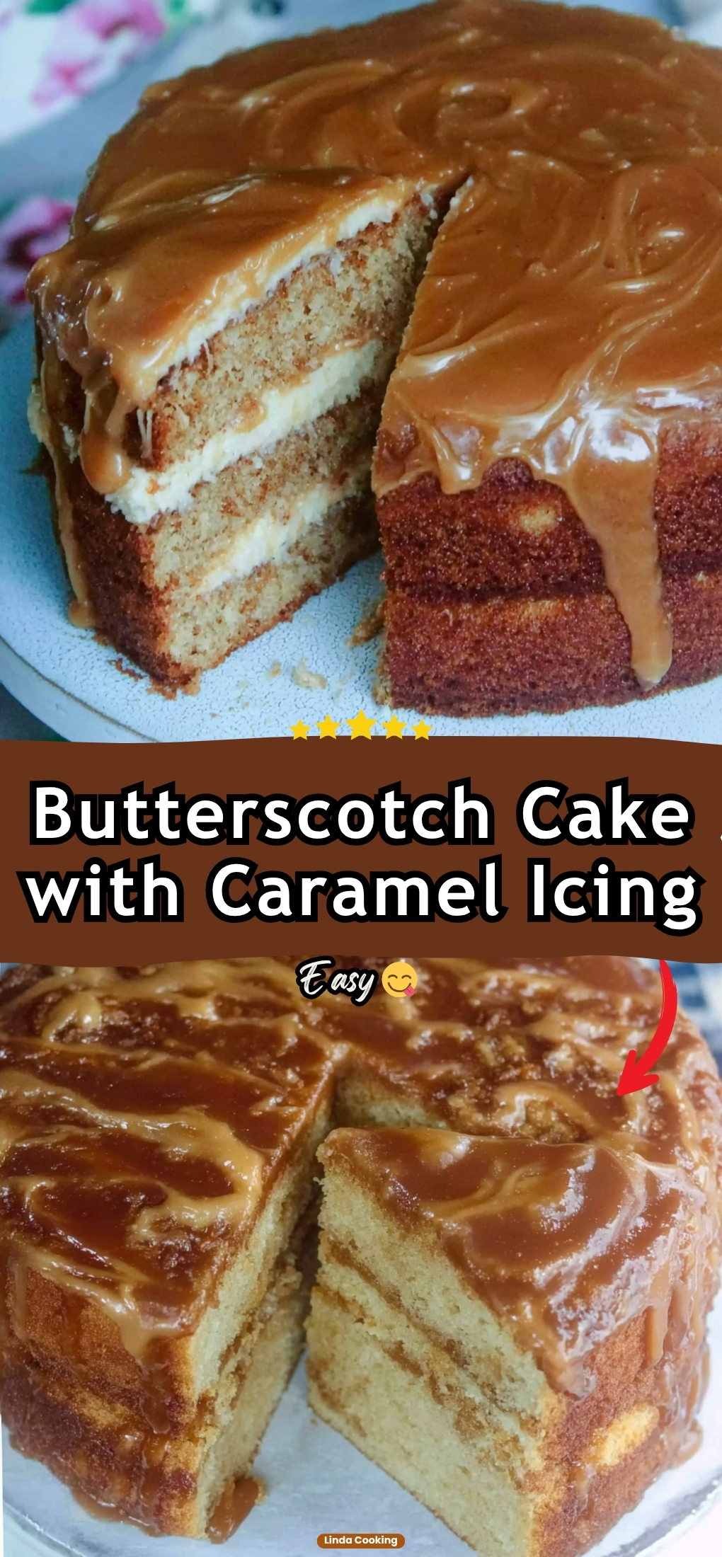 Butterscotch Cake with Caramel Icing