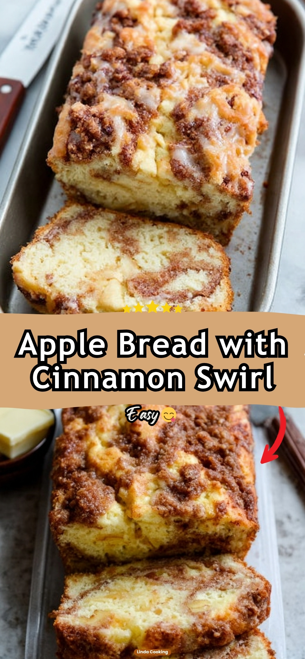 Apple Bread with Cinnamon Swirl