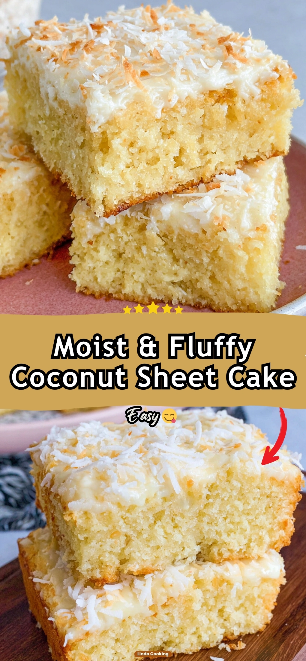 Moist & Fluffy Coconut Sheet Cake