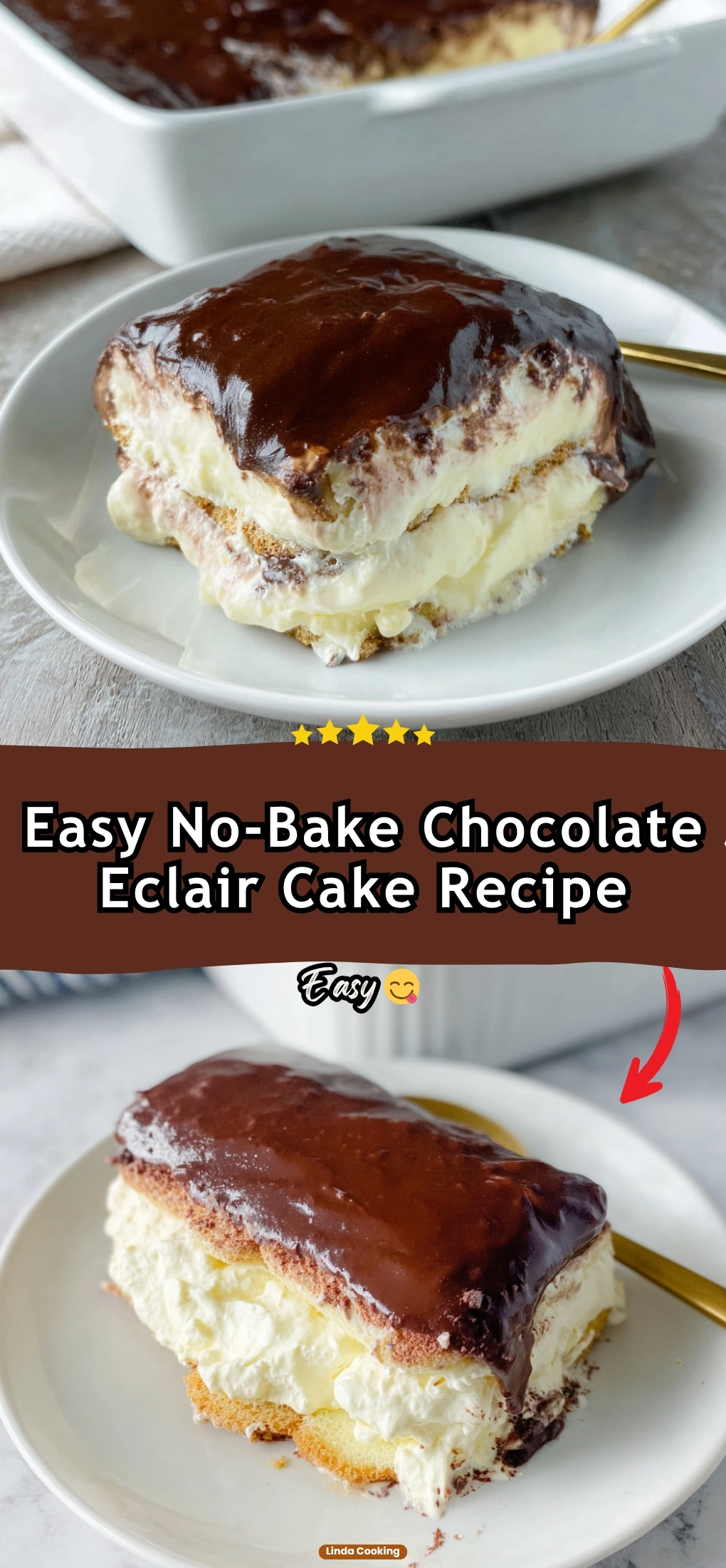 Easy No-Bake Chocolate Eclair Cake Recipe