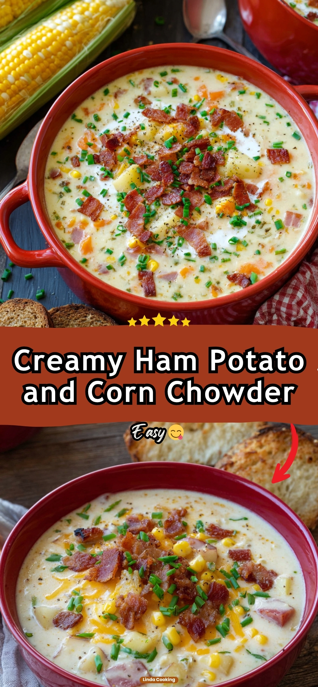 Creamy Ham Potato and Corn Chowder