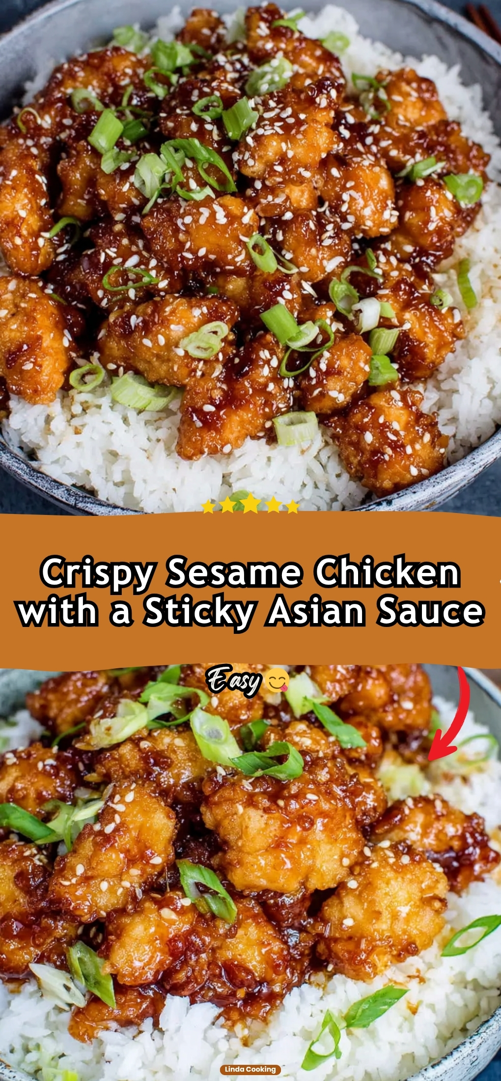 Crispy Sesame Chicken with a Sticky Asian Sauce