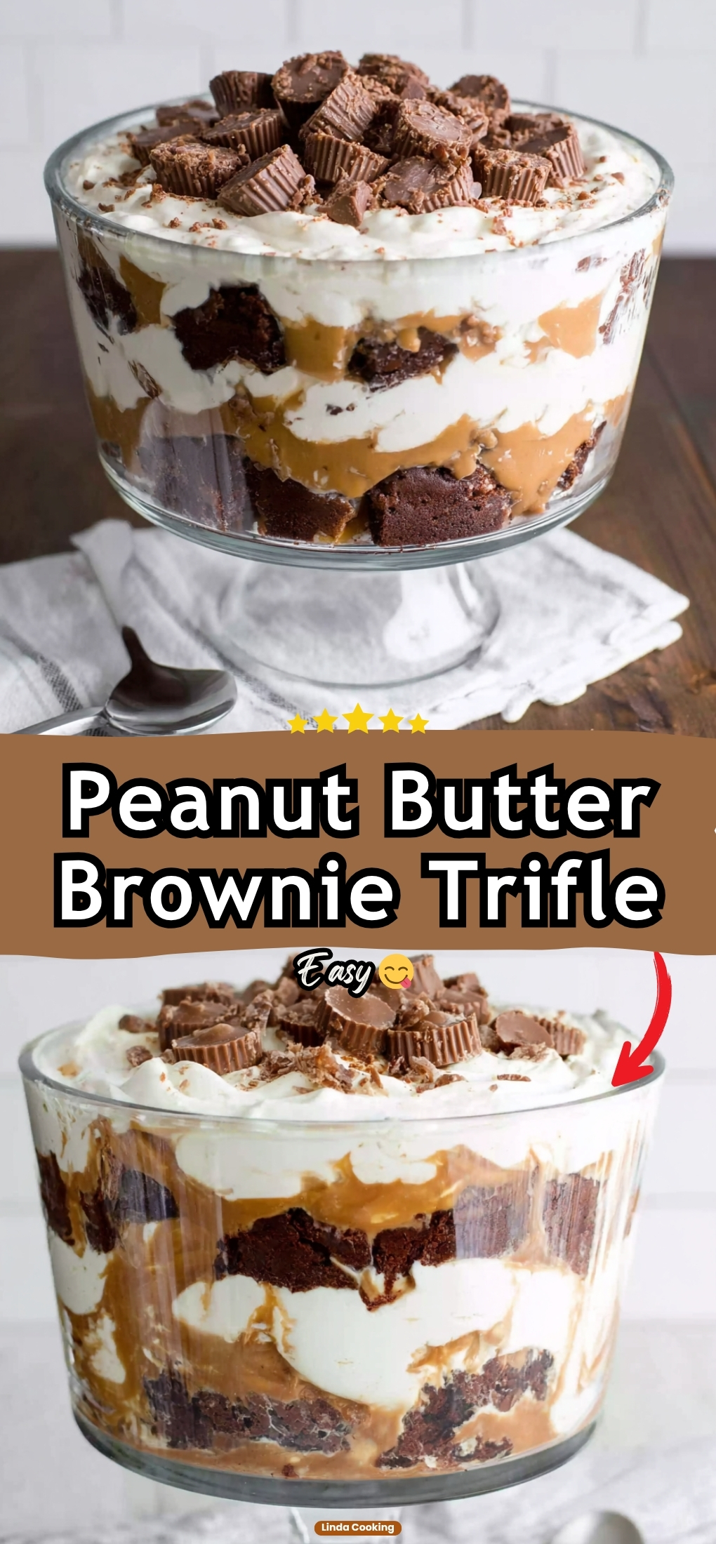 Peanut Butter Brownie Trifle