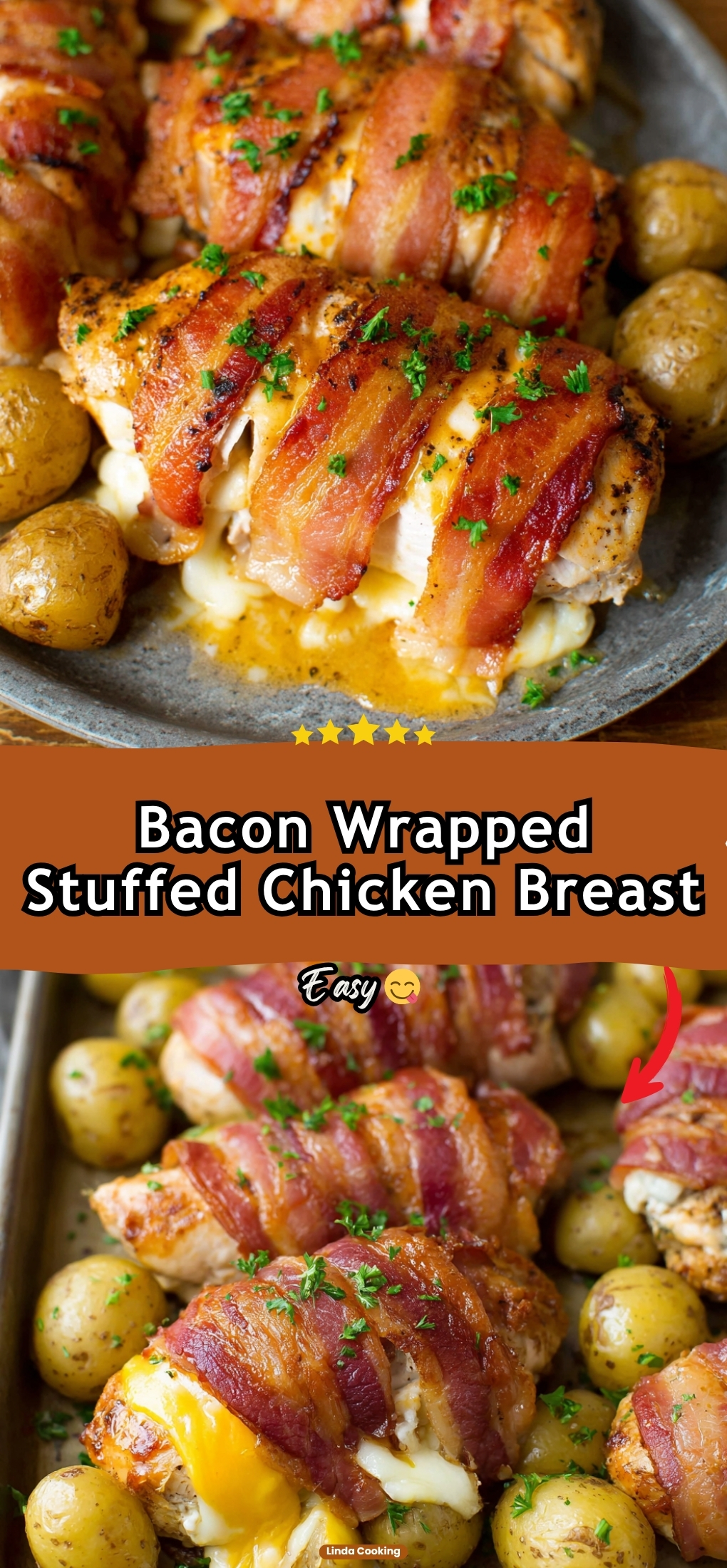 Bacon Wrapped Stuffed Chicken Breast