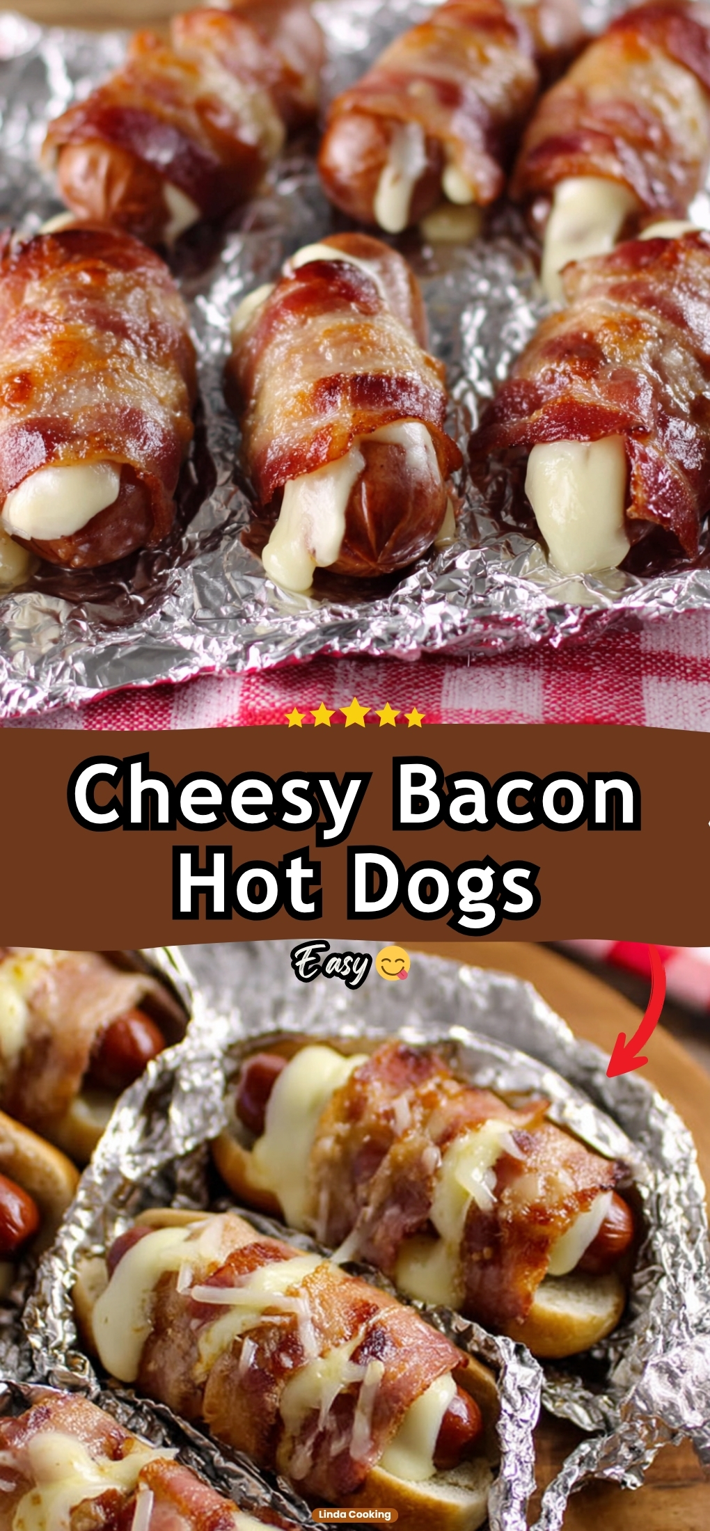 Cheesy Bacon Hot Dogs