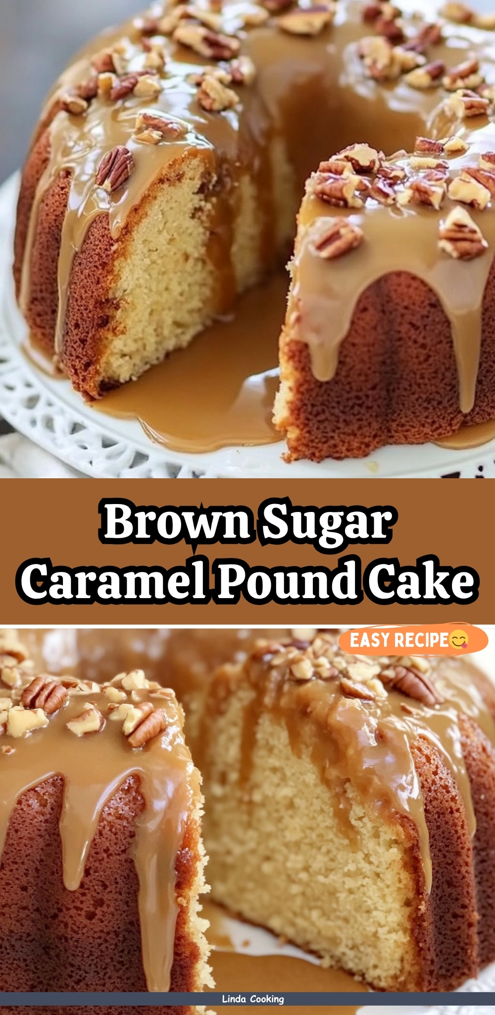 Brown Sugar Caramel Pound Cake w/ Caramel Glaze