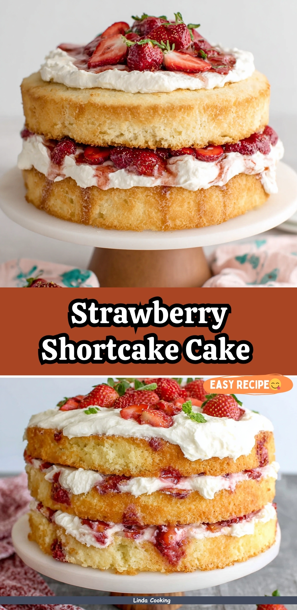 Strawberry Shortcake Cake with Mascarpone Cream